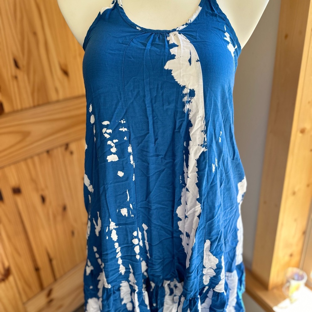 Blue and White Tie-Dye Dress